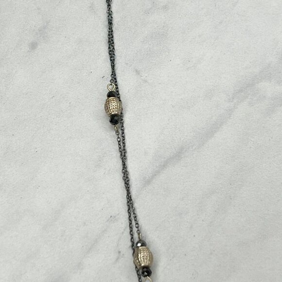 Chico's Double Strand Long Beaded Chain Link Necklace - Picture 8 of 10